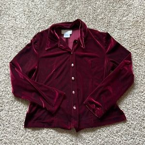vintage burgundy velvet blouse